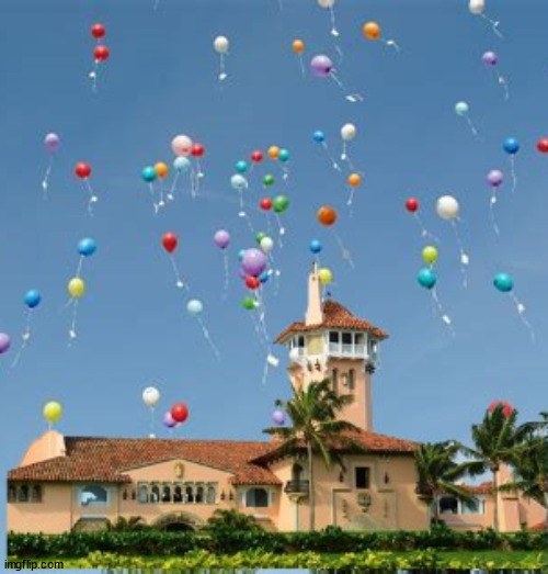 Where who why.. | image tagged in mar-a-lago,donald trump,balloons,ufos,shot down,maga | made w/ Imgflip meme maker