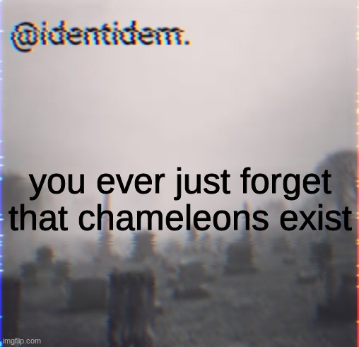 ref | you ever just forget that chameleons exist | made w/ Imgflip meme maker