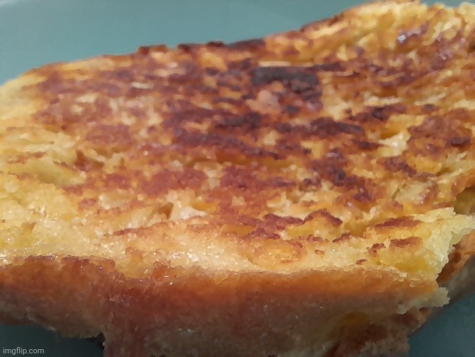 Macro shot of my grilled cheese sandwich | image tagged in lookatthatcrust | made w/ Imgflip meme maker