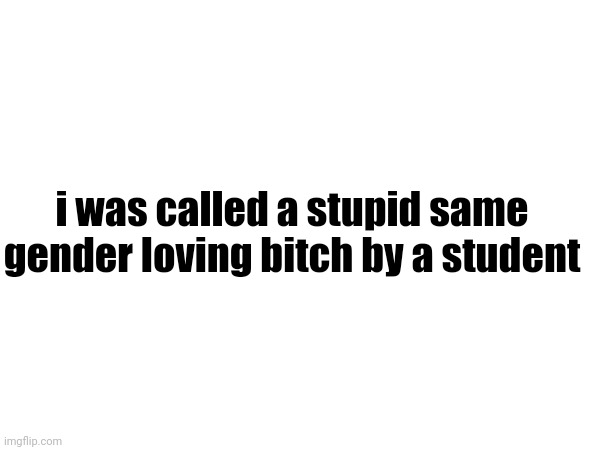 i m . b i | i was called a stupid same gender loving bitch by a student | made w/ Imgflip meme maker