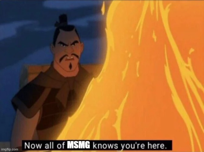 Now all of China knows you're here | MSMG | image tagged in now all of china knows you're here | made w/ Imgflip meme maker