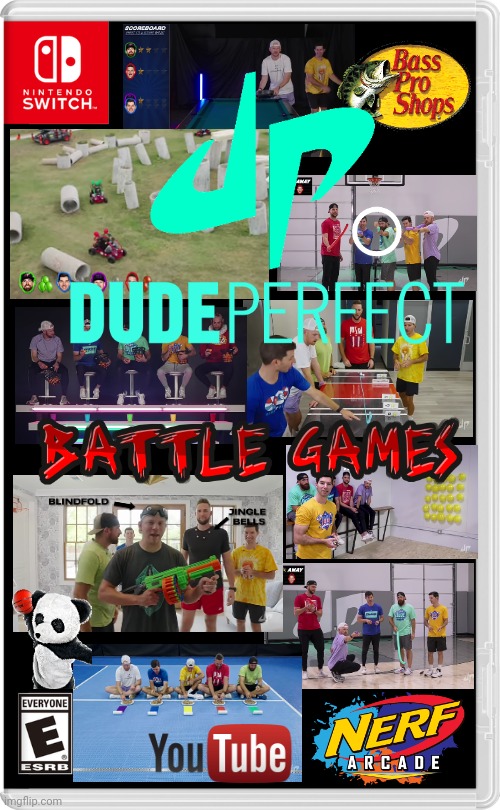 BATTLE GAMES WITH DUDE PERFECT | image tagged in nintendo switch,dude perfect,battle,youtuber,youtube,fake switch games | made w/ Imgflip meme maker