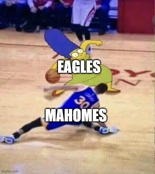 going for ankle | EAGLES; MAHOMES | image tagged in breaking ankles | made w/ Imgflip meme maker