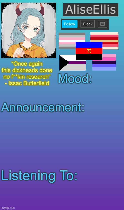 AliseEllis’ Announcement Temp 2 Blank Meme Template