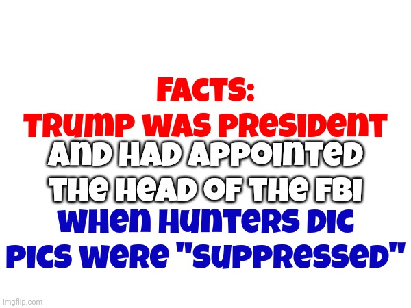 Reality | Facts:
Trump was president; and had appointed the head of the fbi; when hunters dic pics were "suppressed" | image tagged in memes,fox lies,fox propaganda tv,fox tabloid tv,liars,scumbag republicans | made w/ Imgflip meme maker