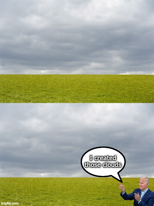 Smiling on a cloudy day | I created those clouds | image tagged in empty field | made w/ Imgflip meme maker