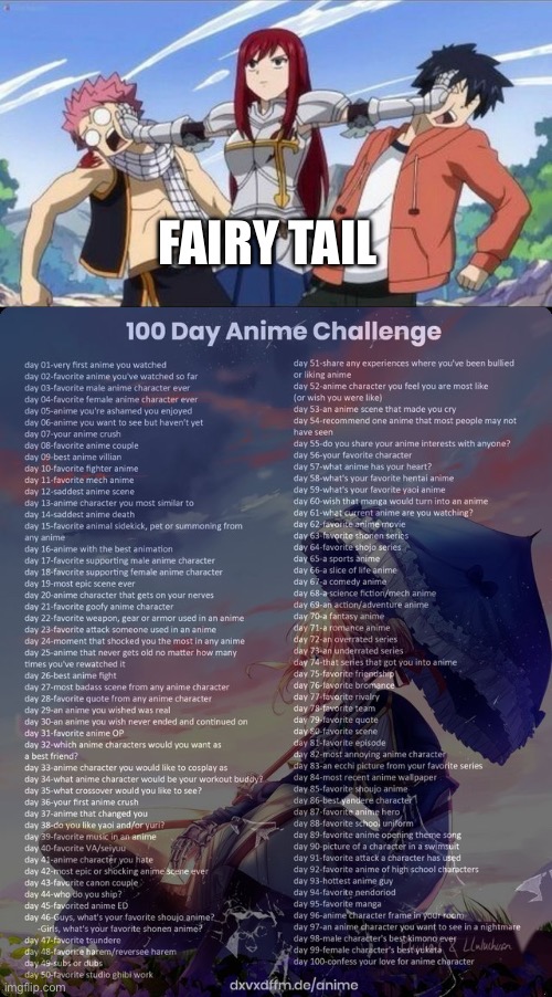 Day 69 | FAIRY TAIL | image tagged in fairy tail - erza,100 day anime challenge | made w/ Imgflip meme maker