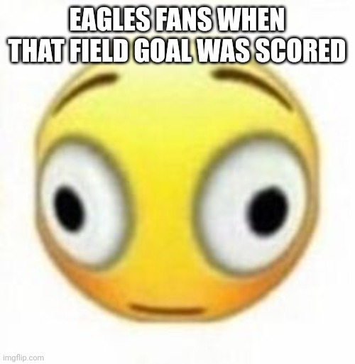The last one with 7 seconds to go | EAGLES FANS WHEN THAT FIELD GOAL WAS SCORED | image tagged in cursed flustered emoji,kansas city chiefs,its always sunny in philidelphia | made w/ Imgflip meme maker