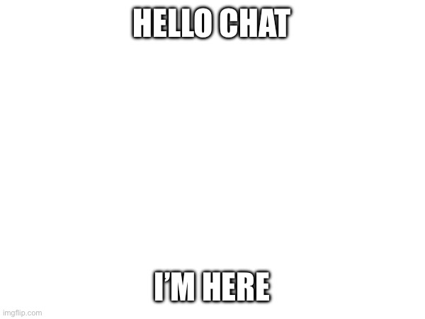 HELLO CHAT; I’M HERE | made w/ Imgflip meme maker