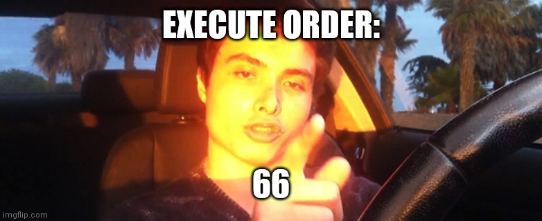 Elliot Rodger | EXECUTE ORDER:; 66 | image tagged in elliot rodger | made w/ Imgflip meme maker