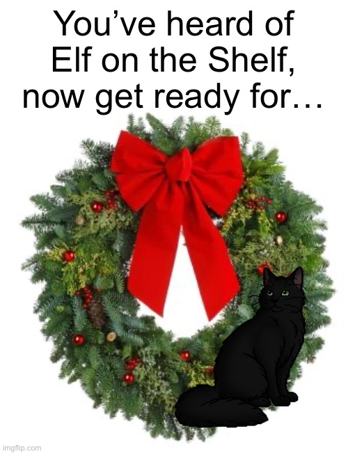 Who can guess it? | You’ve heard of Elf on the Shelf, now get ready for… | image tagged in wreath | made w/ Imgflip meme maker