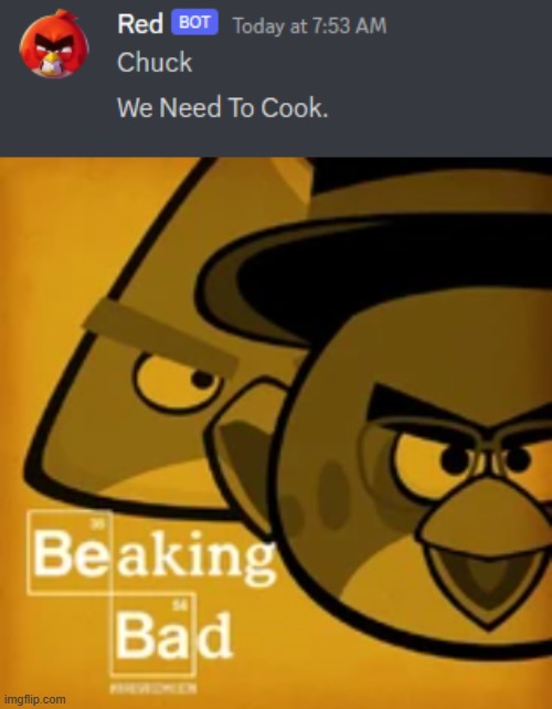 Bro. | image tagged in breaking bad,angry birds,funny | made w/ Imgflip meme maker