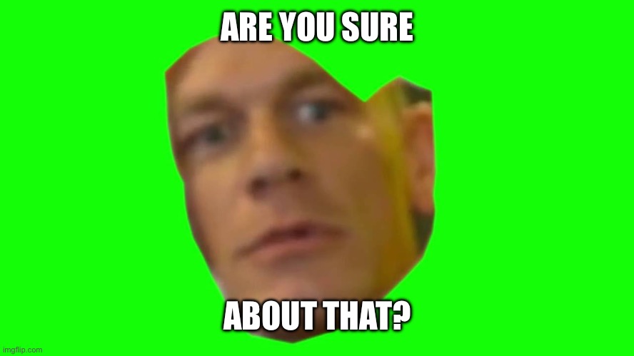 Are you sure about that? (Cena) | ARE YOU SURE ABOUT THAT? | image tagged in are you sure about that cena | made w/ Imgflip meme maker
