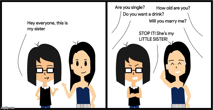 Hey Little Sister | image tagged in comics | made w/ Imgflip meme maker