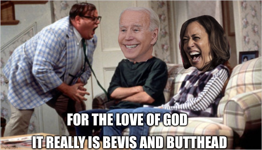 Chris Farley yelling at biden and camel toe | FOR THE LOVE OF GOD; IT REALLY IS BEVIS AND BUTTHEAD | image tagged in chris farley yelling at biden and camel toe | made w/ Imgflip meme maker