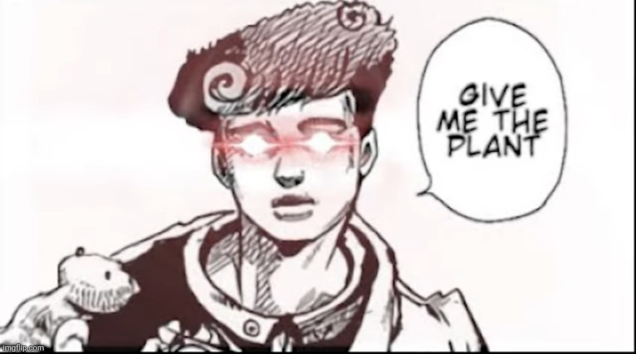 g i v e  m e  t h e  p l a n t (jojolion). | made w/ Imgflip meme maker