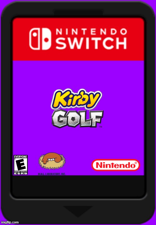 kirby golf | image tagged in nintendo switch cartridge,kirby,golf,fake | made w/ Imgflip meme maker