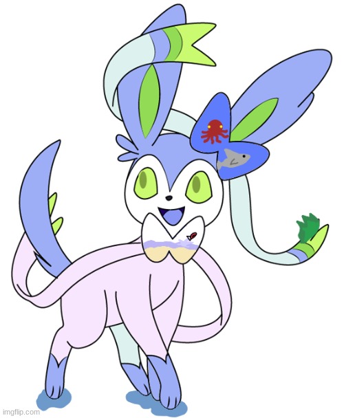 Day 7 of ramking sylveon into different types: Water Type (Im considering making pokedex entries for these) | image tagged in sylveon,pokemon | made w/ Imgflip meme maker