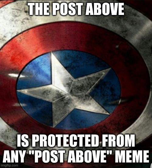 The post above shield | image tagged in the post above shield | made w/ Imgflip meme maker