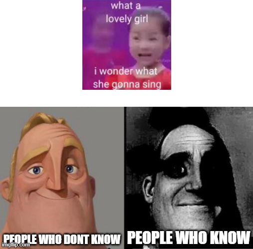 Traumatized Mr. Incredible | PEOPLE WHO DONT KNOW; PEOPLE WHO KNOW | image tagged in traumatized mr incredible | made w/ Imgflip meme maker