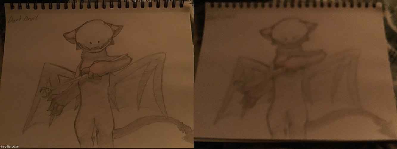 Look I drew my devil :D I added the blurry one bc it looked 3D to me but idk if u think so- | image tagged in drawing | made w/ Imgflip meme maker
