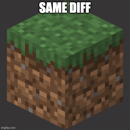 Minecraft Grass Block | SAME DIFF | image tagged in minecraft grass block | made w/ Imgflip meme maker