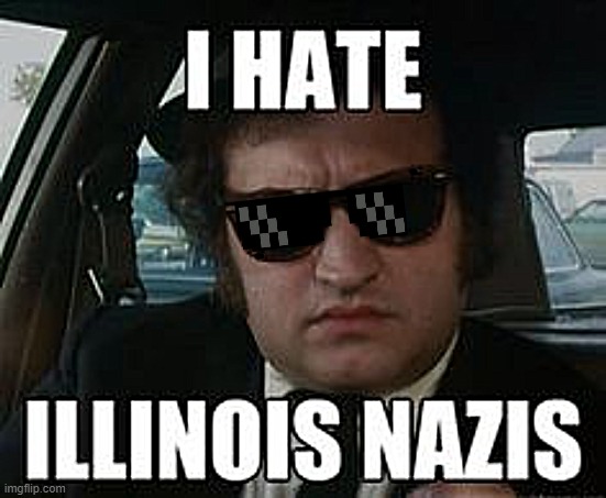 I hate ALL Nazis! | image tagged in blues brothers,illinois,nazis,fascists,suck,fat ass | made w/ Imgflip meme maker