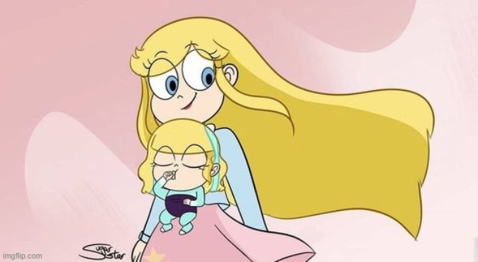 Star with her Child | image tagged in fanart,repost,memes,svtfoe,star butterfly,star vs the forces of evil | made w/ Imgflip meme maker