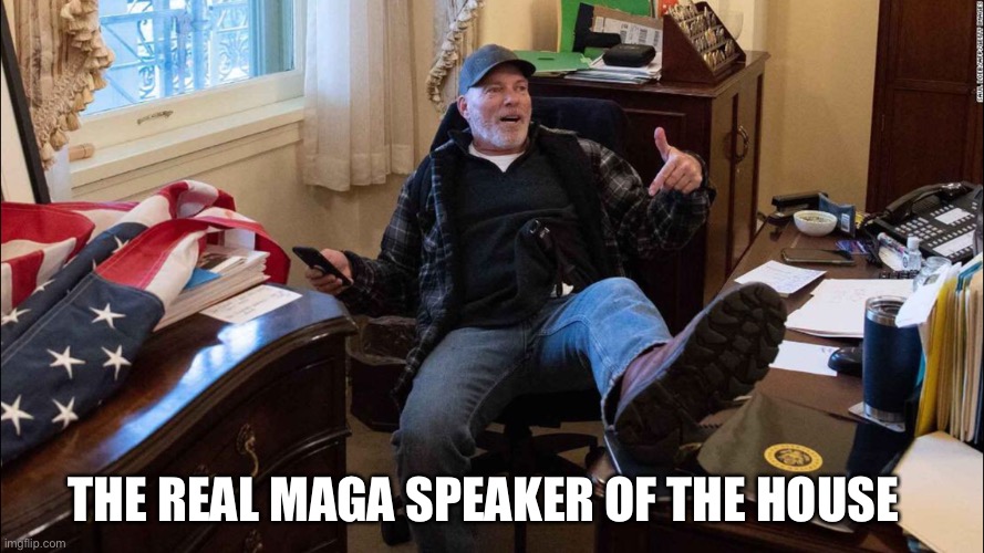 Jan 6th Hero forces Pelosi to retreat. | THE REAL MAGA SPEAKER OF THE HOUSE | image tagged in jan 6th hero forces pelosi to retreat | made w/ Imgflip meme maker