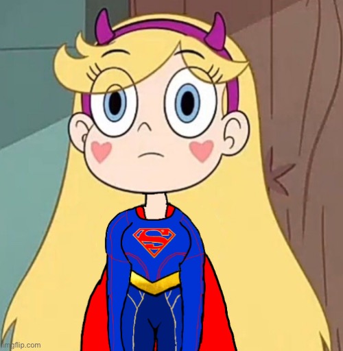 I’ve created this, I holded it on for a while before posting this. | image tagged in supergirl,memes,fanart,star vs the forces of evil,svtfoe,star butterfly | made w/ Imgflip meme maker