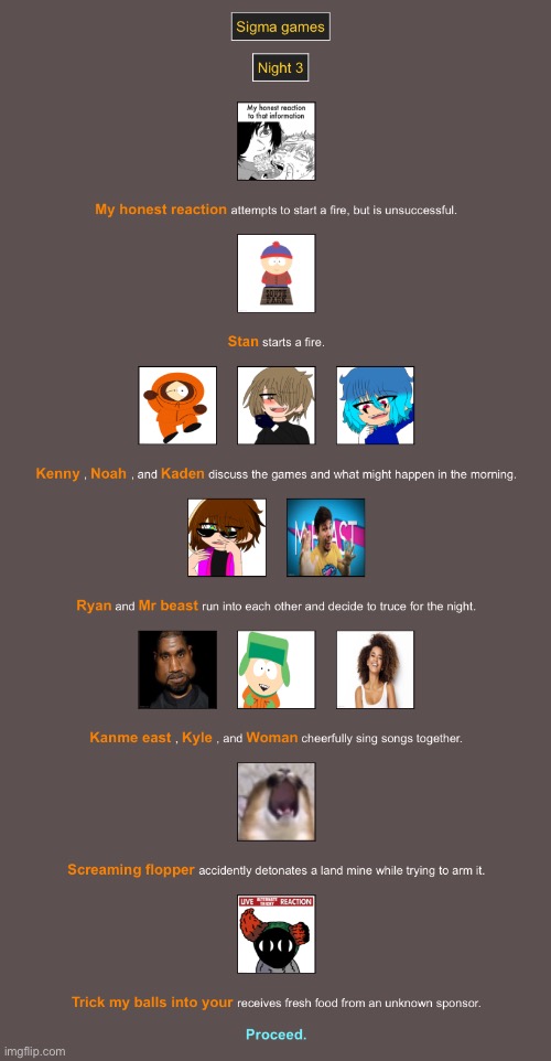 6th one gives his character content | made w/ Imgflip meme maker