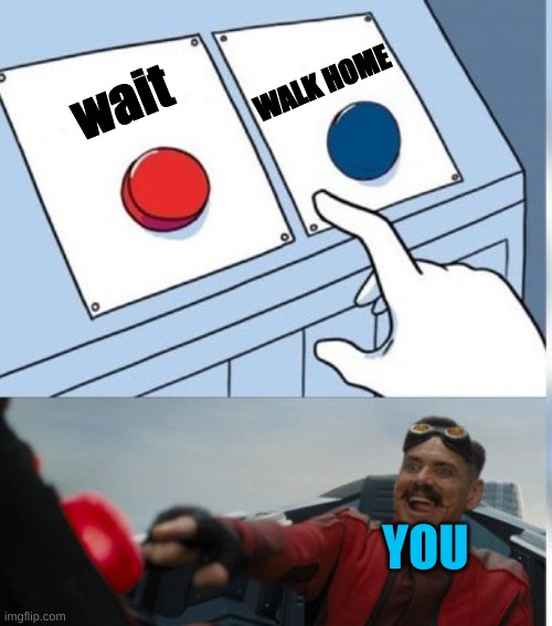 Two Buttons Eggman | wait WALK HOME YOU | image tagged in two buttons eggman | made w/ Imgflip meme maker