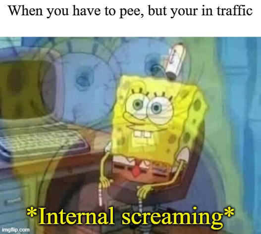 I hate when this happens | When you have to pee, but your in traffic; *Internal screaming* | image tagged in internal screaming | made w/ Imgflip meme maker