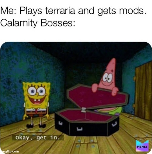 The final boss of Calamity mod is beaten by a hole - Imgflip