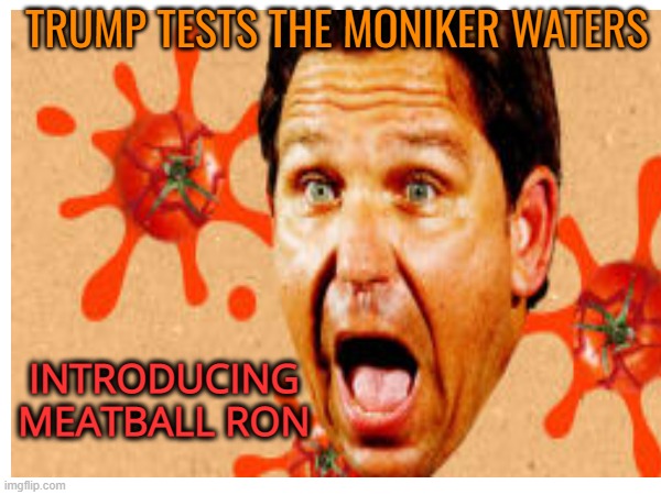 TRUMP TESTS THE MONIKER WATERS INTRODUCING MEATBALL RON | made w/ Imgflip meme maker