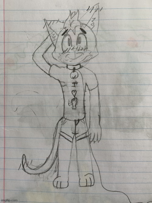 Old art by me! (Frosten) | image tagged in femboy cat furry drawing | made w/ Imgflip meme maker