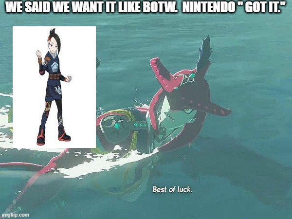 WE SAID WE WANT IT LIKE BOTW.  NINTENDO " GOT IT." | made w/ Imgflip meme maker