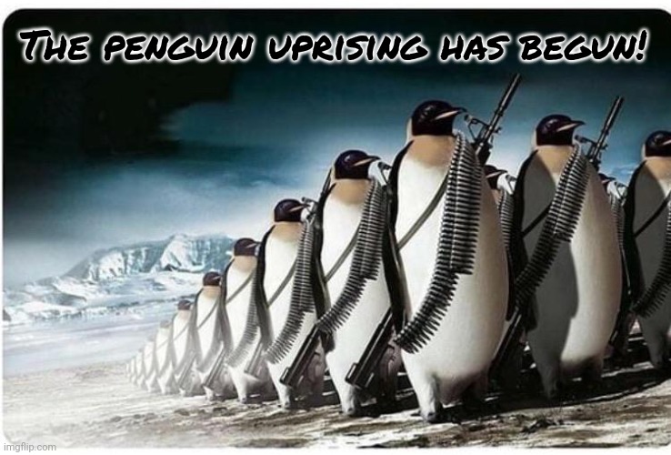 The penguin uprising has begun! | made w/ Imgflip meme maker