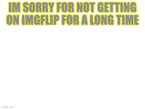 sorry | IM SORRY FOR NOT GETTING ON IMGFLIP FOR A LONG TIME | made w/ Imgflip meme maker