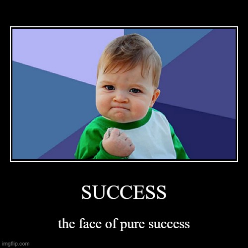SUCCESS | image tagged in funny,demotivationals,success kid | made w/ Imgflip demotivational maker