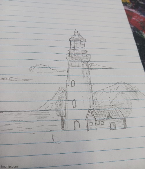 Lighthouse plz rate | image tagged in drawing | made w/ Imgflip meme maker