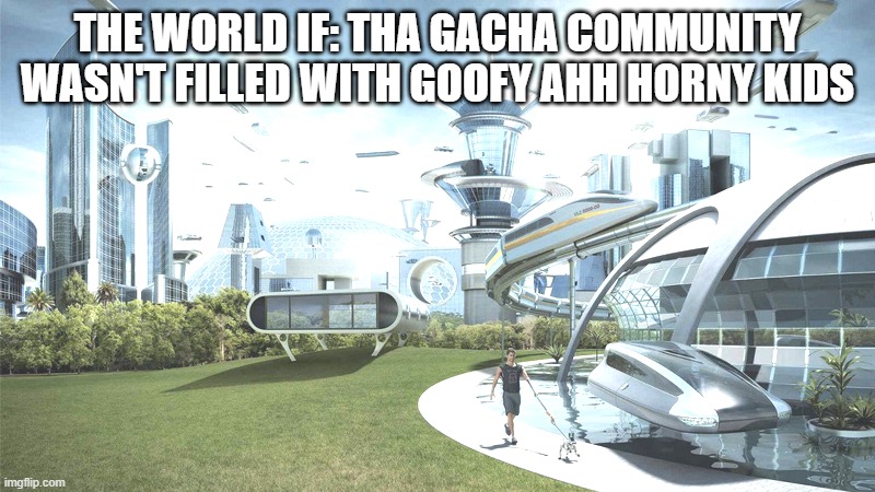 the world if | THE WORLD IF: THA GACHA COMMUNITY WASN'T FILLED WITH GOOFY AHH HORNY KIDS | image tagged in the future world if,gacha life,memes,cringe | made w/ Imgflip meme maker