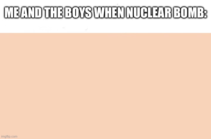 Truly Me and The Boys | ME AND THE BOYS WHEN NUCLEAR BOMB: | image tagged in dark humor | made w/ Imgflip meme maker