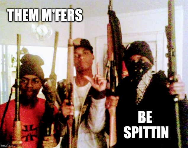 THEM M'FERS BE 
SPITTIN | made w/ Imgflip meme maker