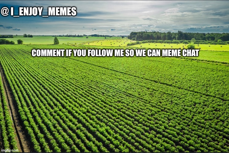 I_enjoy_memes_template | COMMENT IF YOU FOLLOW ME SO WE CAN MEME CHAT | image tagged in i_enjoy_memes_template | made w/ Imgflip meme maker