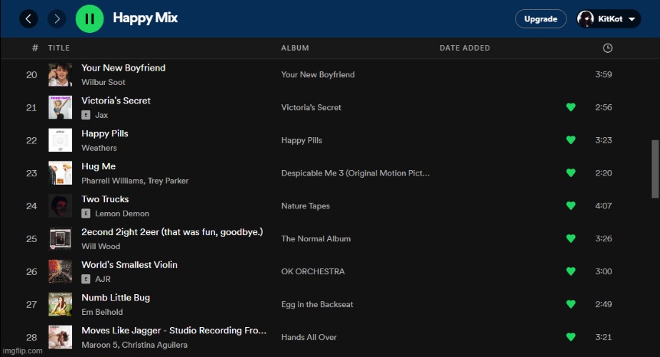 I'm scared of what Spotify thinks is happy | made w/ Imgflip meme maker