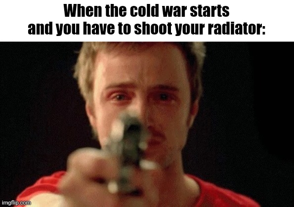 Old meme I remembered from like a year ago | When the cold war starts and you have to shoot your radiator: | image tagged in pie charts | made w/ Imgflip meme maker