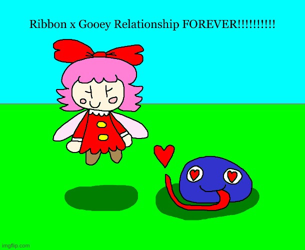 Cutest Relationship Ever | image tagged in valentine's day,relationship,cute,fanart,ribbon,gooey | made w/ Imgflip meme maker