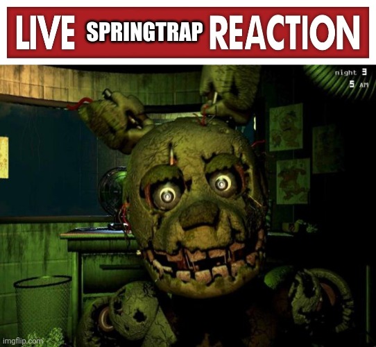 Live springtrap reaction | image tagged in live springtrap reaction | made w/ Imgflip meme maker