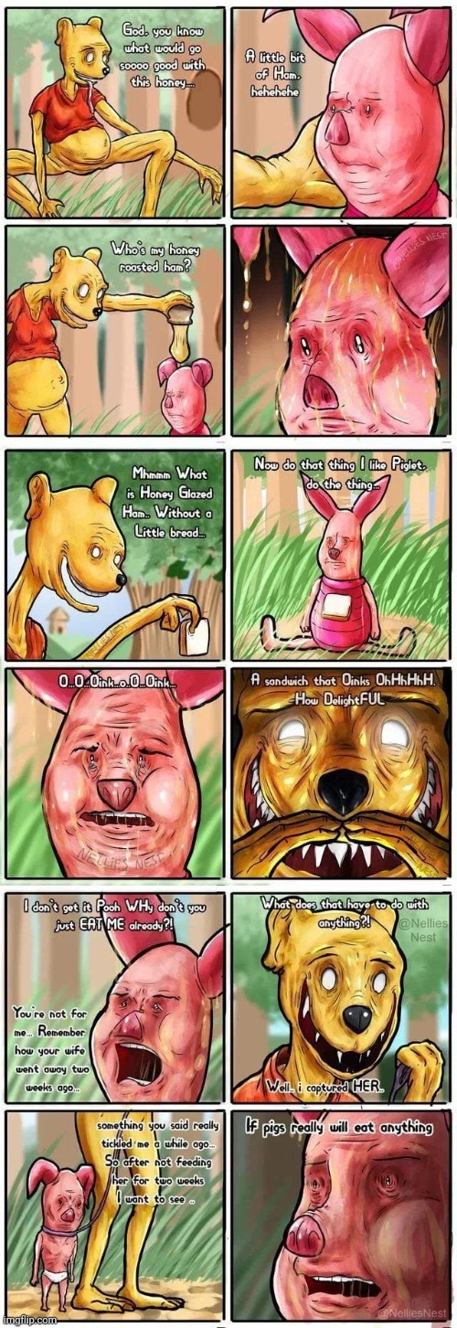 Pooh Off His Meds ?‍? | image tagged in winnie the pooh and piglet | made w/ Imgflip meme maker